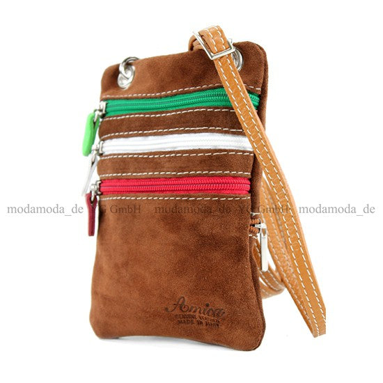 modamoda de – T64 -  ital Schultertasche aus Echt Wildleder