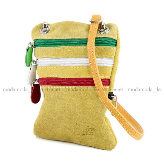 modamoda de – T64 -  ital Schultertasche aus Echt Wildleder