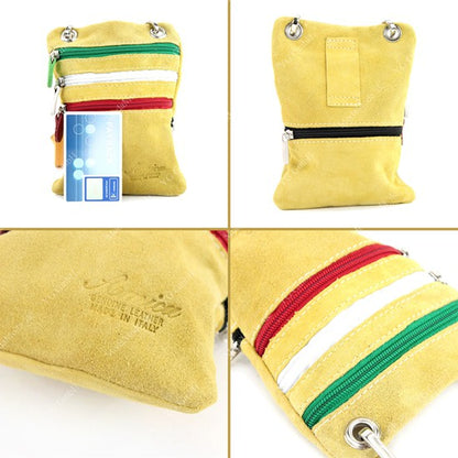 modamoda de – T64 -  ital Schultertasche aus Echt Wildleder