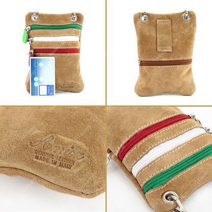 modamoda de – T64 -  ital Schultertasche aus Echt Wildleder
