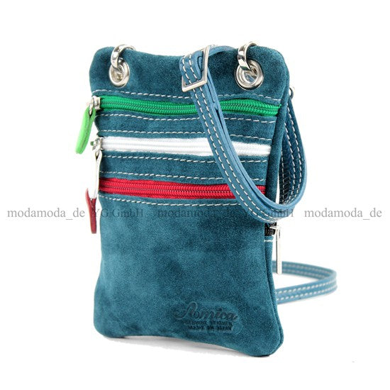 modamoda de – T64 -  ital Schultertasche aus Echt Wildleder