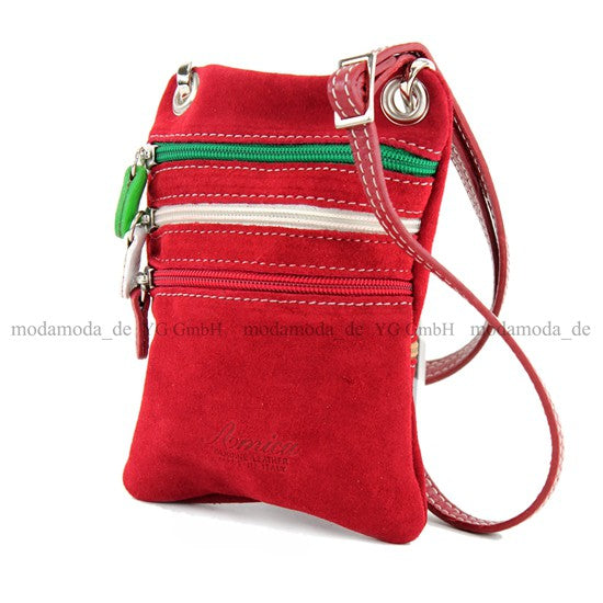 modamoda de – T64 -  ital Schultertasche aus Echt Wildleder
