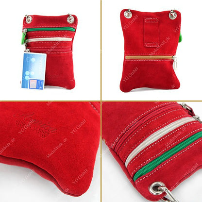 modamoda de – T64 -  ital Schultertasche aus Echt Wildleder
