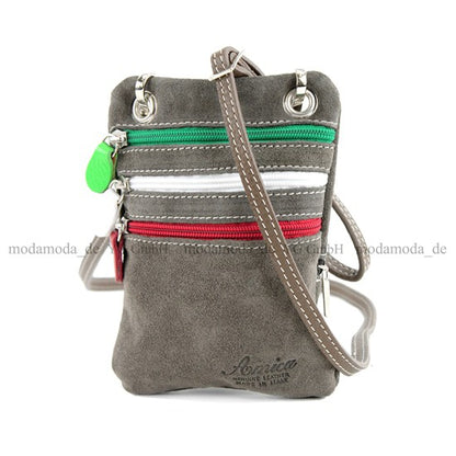 modamoda de – T64 -  ital Schultertasche aus Echt Wildleder