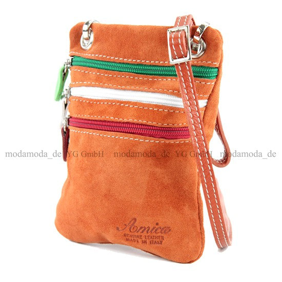 modamoda de – T64 -  ital Schultertasche aus Echt Wildleder