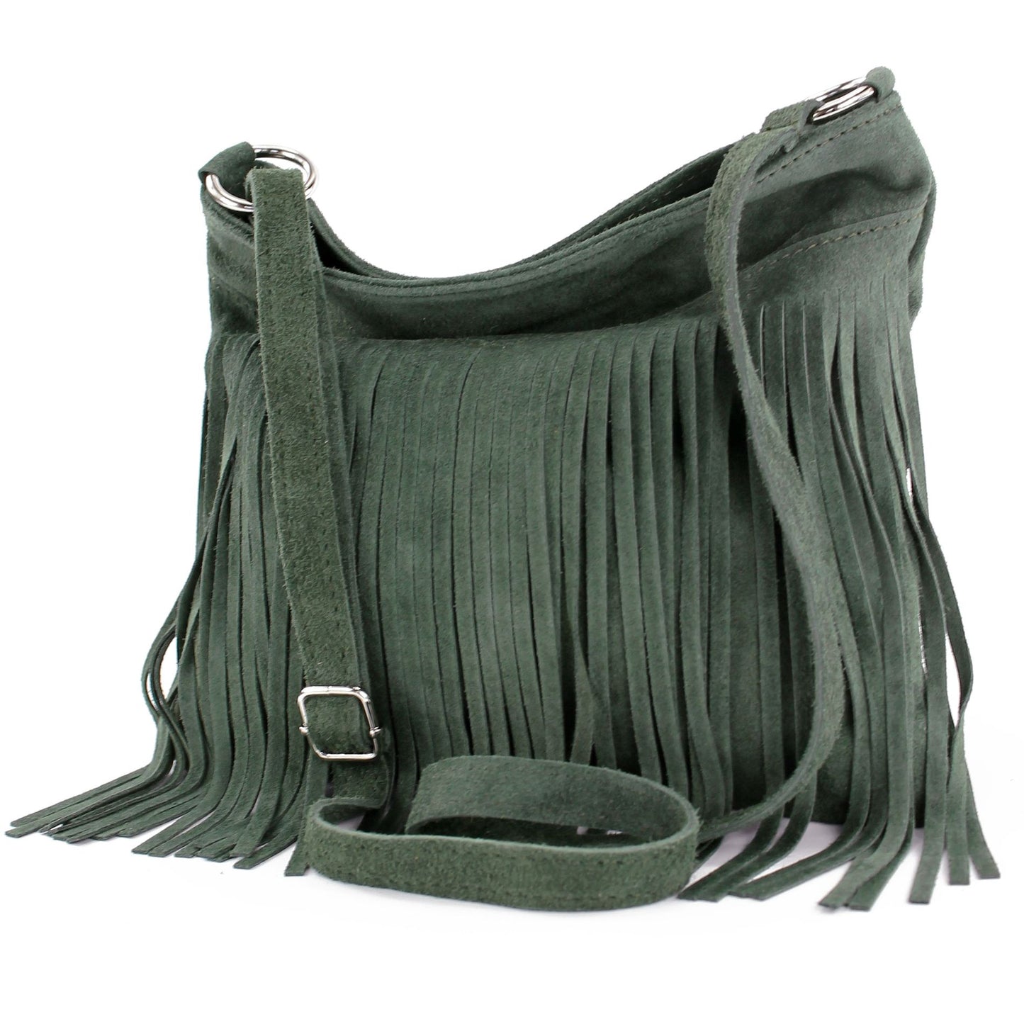 modamoda de -  T145 - ital Schultertasche Fransen Wildleder