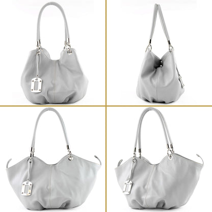 modamoda de 228 Damen Leder Schultertasche Hobo bag handmade in Italy