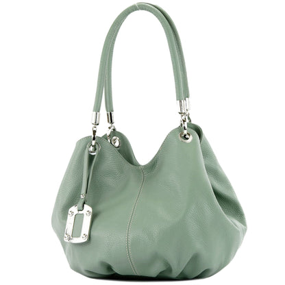 modamoda de 228 Damen Leder Schultertasche Hobo bag handmade in Italy