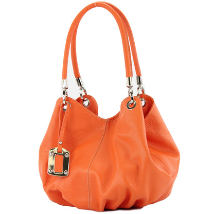 modamoda de 228 Damen Leder Schultertasche Hobo bag handmade in Italy