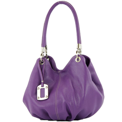 modamoda de 228 Damen Leder Schultertasche Hobo bag handmade in Italy