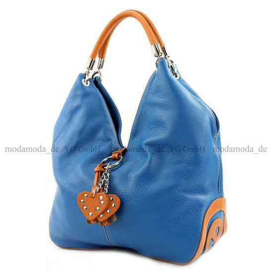 modamoda de 330 Damen Leder Nappaleder Wildleder Schultertasche Henkeltasche groß handmade in Italy