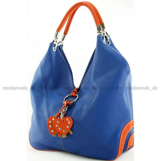 modamoda de 330 Damen Leder Nappaleder Wildleder Schultertasche Henkeltasche groß handmade in Italy
