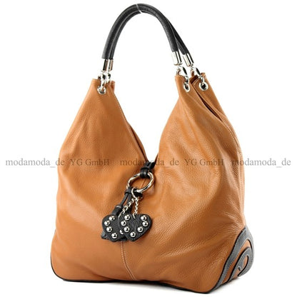 modamoda de 330 Damen Leder Nappaleder Wildleder Schultertasche Henkeltasche groß handmade in Italy