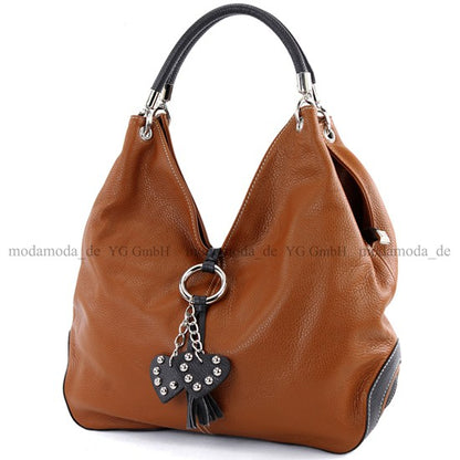 modamoda de 330 Damen Leder Nappaleder Wildleder Schultertasche Henkeltasche groß handmade in Italy