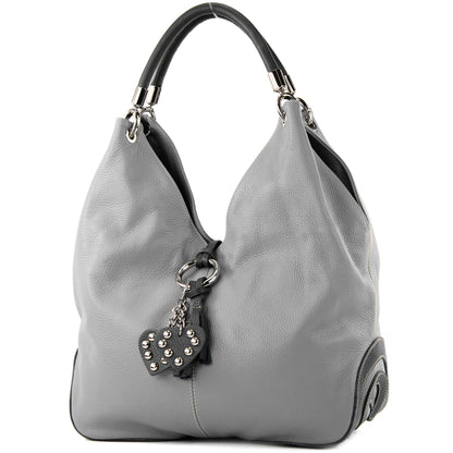 modamoda de 330 Damen Leder Nappaleder Wildleder Schultertasche Henkeltasche groß handmade in Italy