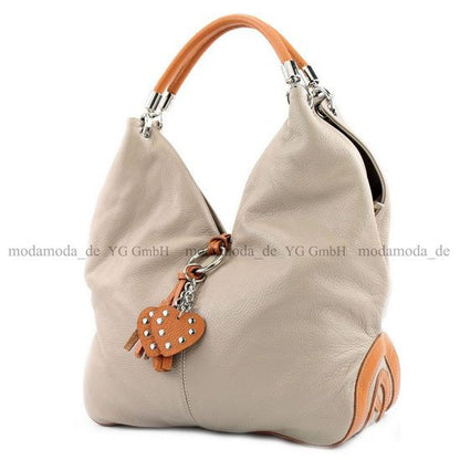 modamoda de 330 Damen Leder Nappaleder Wildleder Schultertasche Henkeltasche groß handmade in Italy