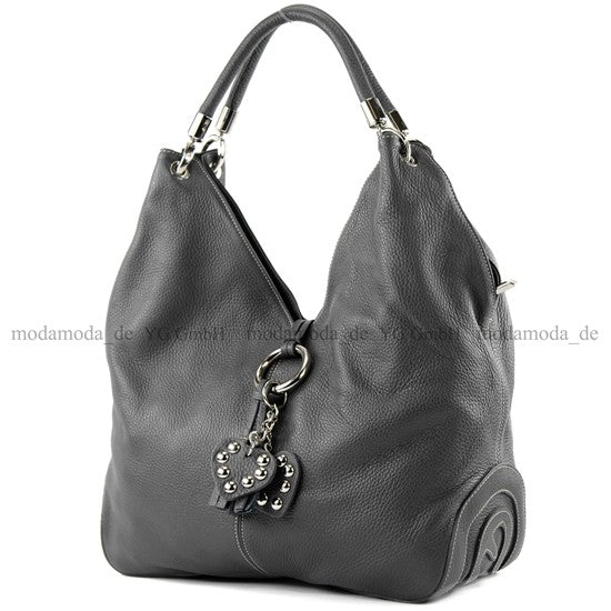 modamoda de 330 Damen Leder Nappaleder Wildleder Schultertasche Henkeltasche groß handmade in Italy