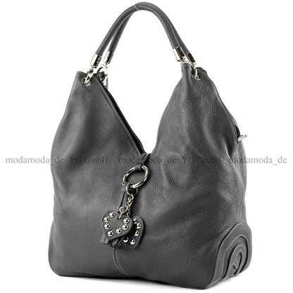 modamoda de 330 Damen Leder Nappaleder Wildleder Schultertasche Henkeltasche groß handmade in Italy