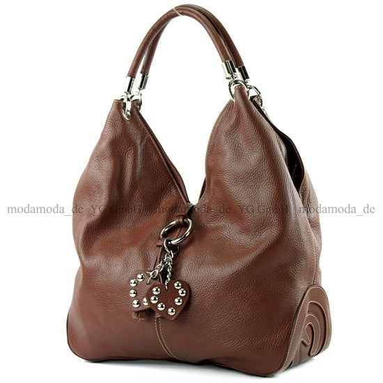 modamoda de 330 Damen Leder Nappaleder Wildleder Schultertasche Henkeltasche groß handmade in Italy