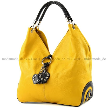 modamoda de 330 Damen Leder Nappaleder Wildleder Schultertasche Henkeltasche groß handmade in Italy