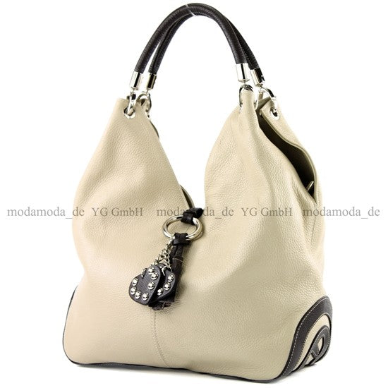 modamoda de 330 Damen Leder Nappaleder Wildleder Schultertasche Henkeltasche groß handmade in Italy