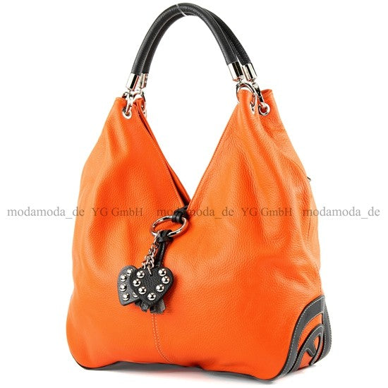 modamoda de 330 Damen Leder Nappaleder Wildleder Schultertasche Henkeltasche groß handmade in Italy