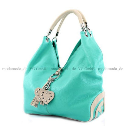modamoda de 330 Damen Leder Nappaleder Wildleder Schultertasche Henkeltasche groß handmade in Italy