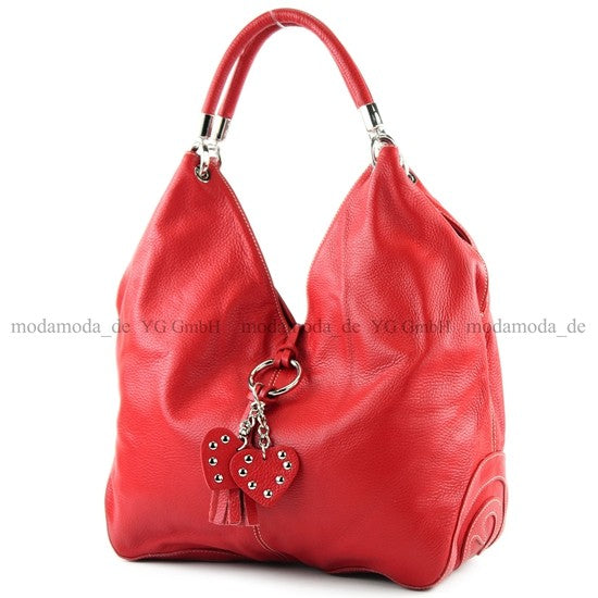 modamoda de 330 Damen Leder Nappaleder Wildleder Schultertasche Henkeltasche groß handmade in Italy