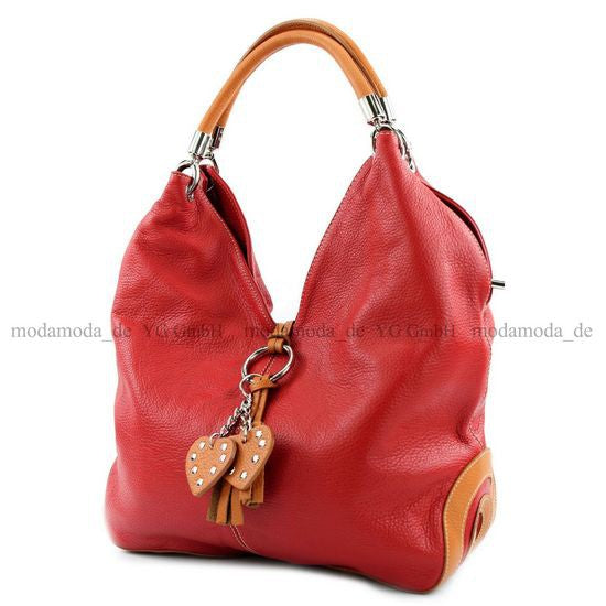 modamoda de 330 Damen Leder Nappaleder Wildleder Schultertasche Henkeltasche groß handmade in Italy