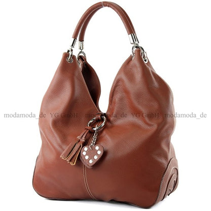 modamoda de 330 Damen Leder Nappaleder Wildleder Schultertasche Henkeltasche groß handmade in Italy