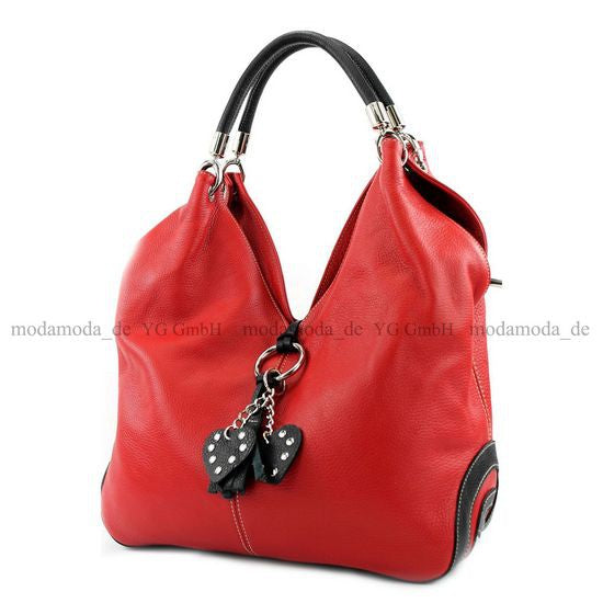 modamoda de 330 Damen Leder Nappaleder Wildleder Schultertasche Henkeltasche groß handmade in Italy