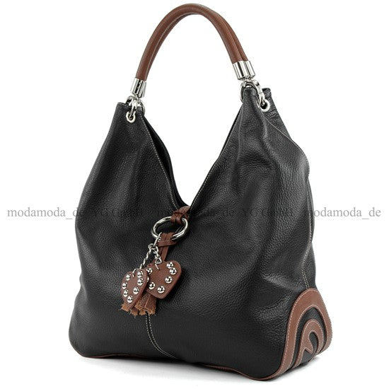 modamoda de 330 Damen Leder Nappaleder Wildleder Schultertasche Henkeltasche groß handmade in Italy