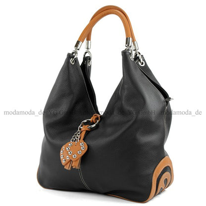 modamoda de 330 Damen Leder Nappaleder Wildleder Schultertasche Henkeltasche groß handmade in Italy