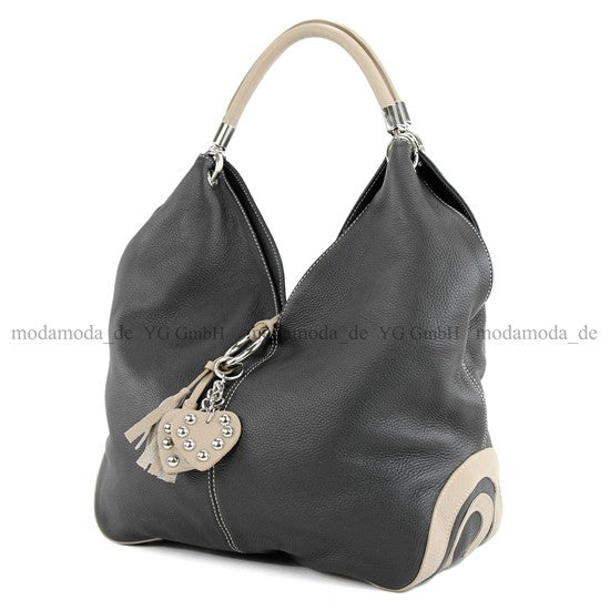 modamoda de 330 Damen Leder Nappaleder Wildleder Schultertasche Henkeltasche groß handmade in Italy
