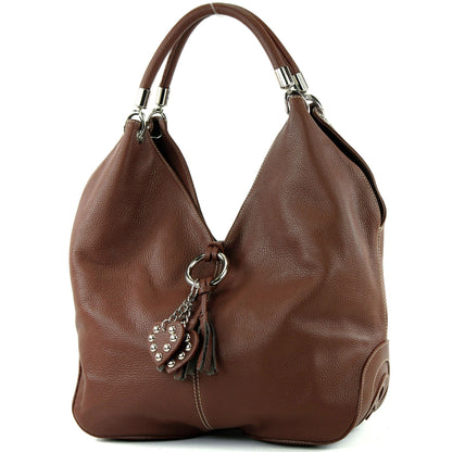modamoda de 330 Damen Leder Nappaleder Wildleder Schultertasche Henkeltasche groß handmade in Italy