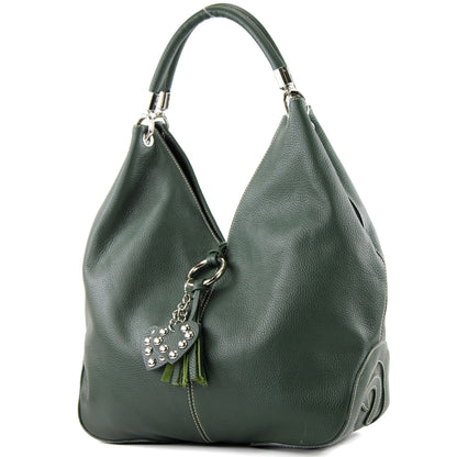 modamoda de 330 Damen Leder Nappaleder Wildleder Schultertasche Henkeltasche groß handmade in Italy