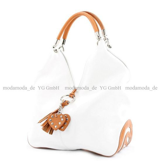 modamoda de 330 Damen Leder Nappaleder Wildleder Schultertasche Henkeltasche groß handmade in Italy