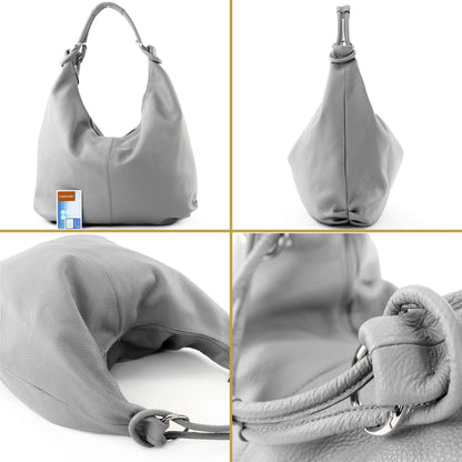 modamoda de 337 Damen Leder Schultertasche Shopper Large handmade in Italy