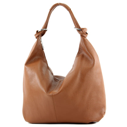 modamoda de 337 Damen Leder Schultertasche Shopper Large handmade in Italy