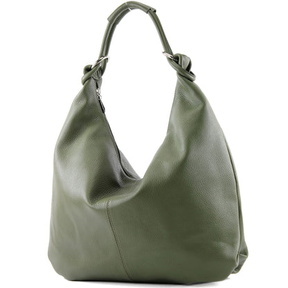 modamoda de 337 Damen Leder Schultertasche Shopper Large handmade in Italy