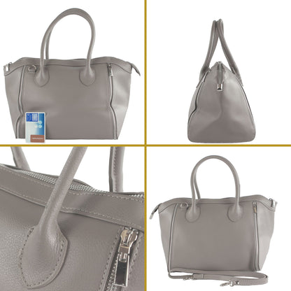 modamoda de - T44 -  ital Handtasche aus Echt Leder