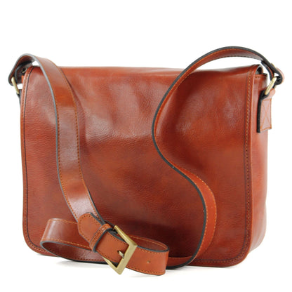 modamoda de A001 3 Größen Herren Unisex Leder Umhängetasche Messenger Bag handmade in Italy