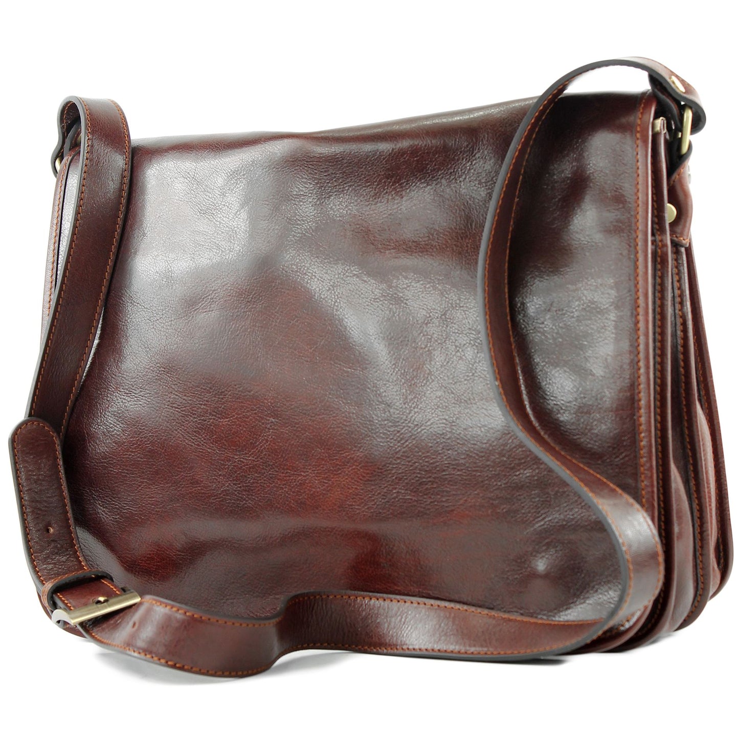 modamoda de A001 3 Größen Herren Unisex Leder Umhängetasche Messenger Bag handmade in Italy