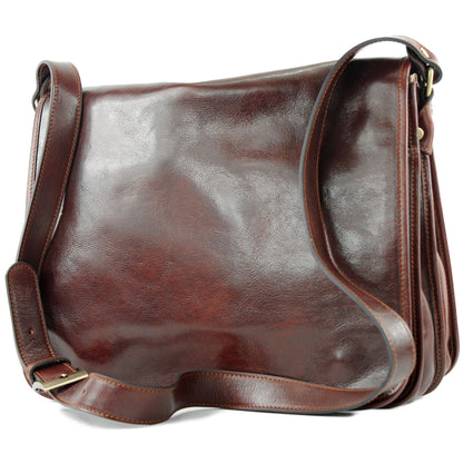 modamoda de A001 3 Größen Herren Unisex Leder Umhängetasche Messenger Bag handmade in Italy