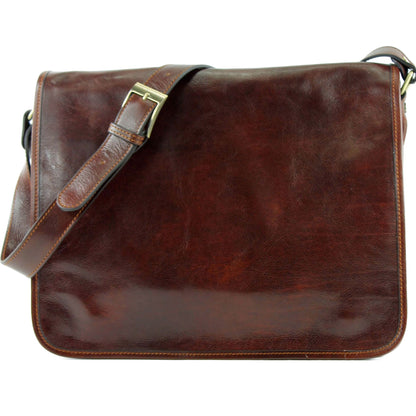 modamoda de A001 3 Größen Herren Unisex Leder Umhängetasche Messenger Bag handmade in Italy
