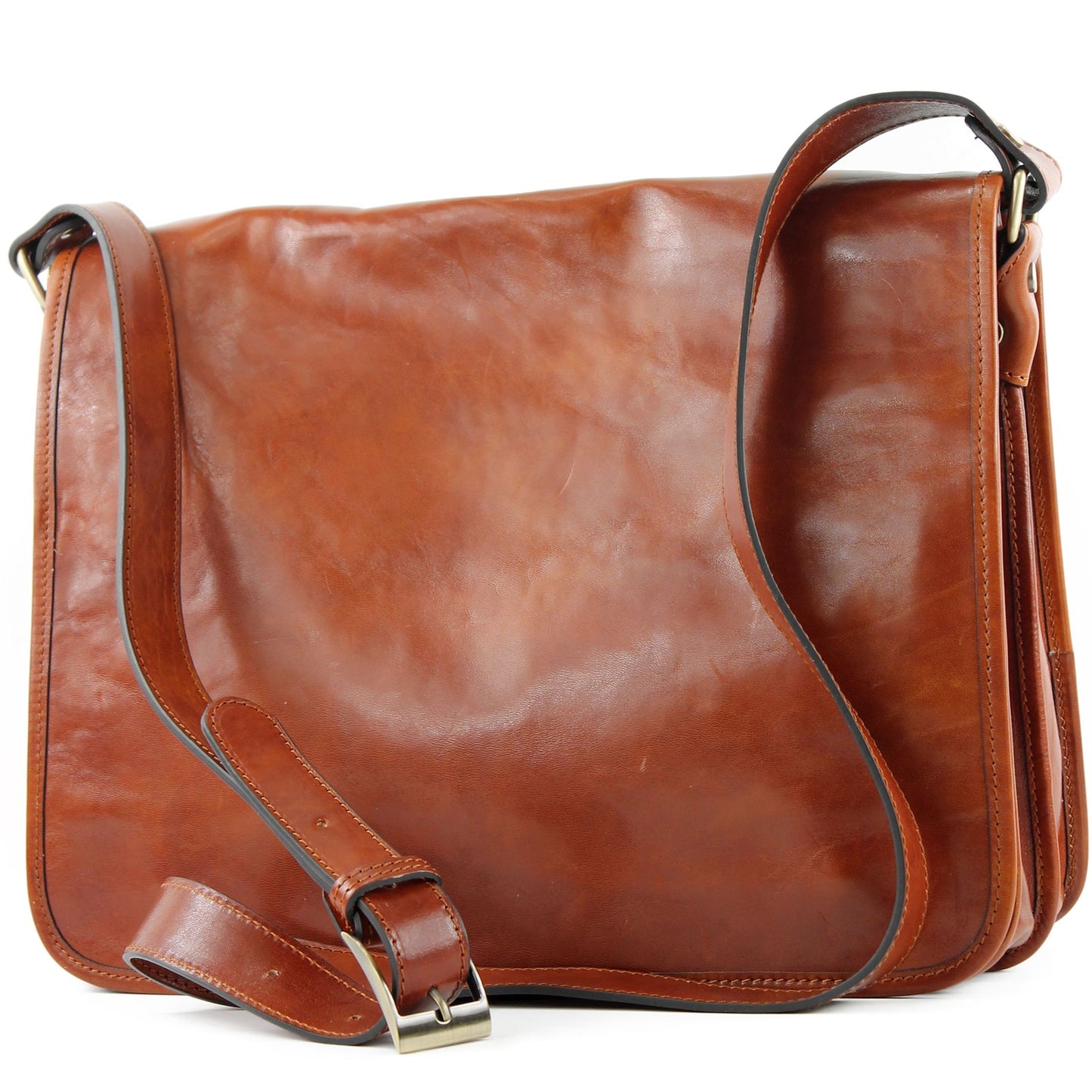 modamoda de A001 3 Größen Herren Unisex Leder Umhängetasche Messenger Bag handmade in Italy