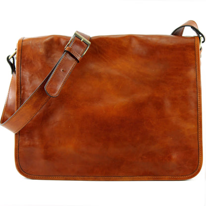 modamoda de A001 3 Größen Herren Unisex Leder Umhängetasche Messenger Bag handmade in Italy