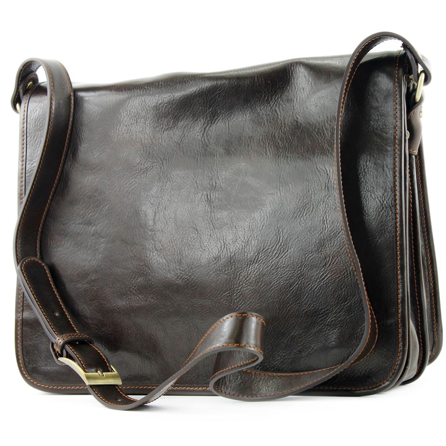 modamoda de A001 3 Größen Herren Unisex Leder Umhängetasche Messenger Bag handmade in Italy