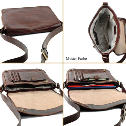 modamoda de A001 3 Größen Herren Unisex Leder Umhängetasche Messenger Bag handmade in Italy