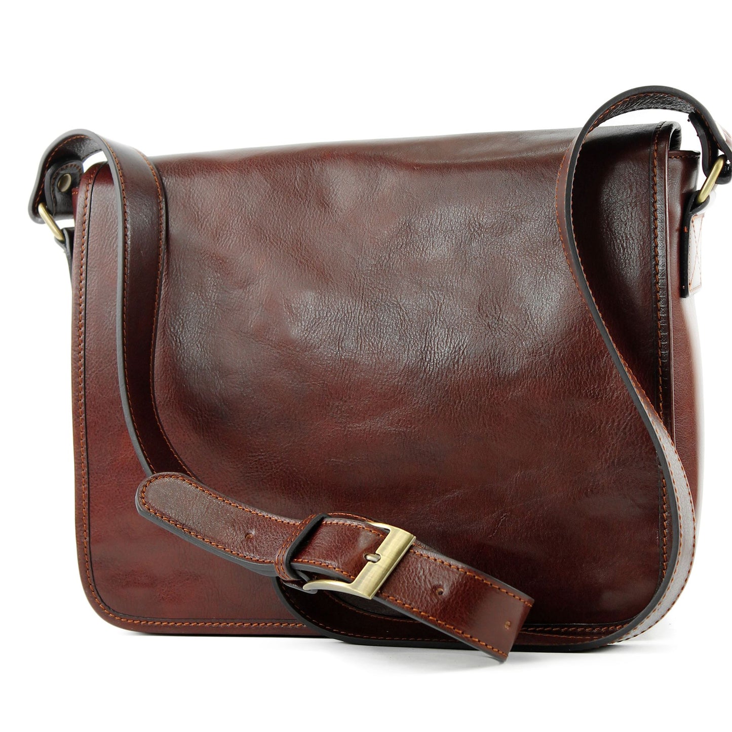 modamoda de A001 3 Größen Herren Unisex Leder Umhängetasche Messenger Bag handmade in Italy